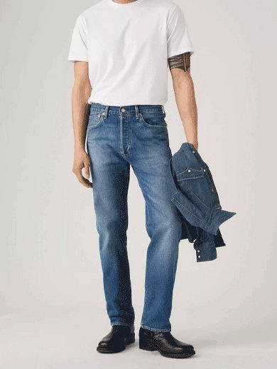 jeansy męskie levis 00501 3719 - 501 original the fairway - niebieski