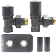 Zawory i kraniki - Varioterm Zawory kątowe SWING All in One bez złączek - grafit błyszczący rozeta prostokątna zespolona 1szt AZIS07/FK(X)PP - miniaturka - grafika 1