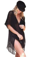 Bluzki damskie - PAREO NA PLAŻĘ TUNIKA ZWIEWNA LUŹNA NARZUTKA BOHO - miniaturka - grafika 1