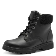 Śniegowce damskie - Tamaris Damskie buty WL Lace Boot 1-26299-45 Śniegowce, Black Leather, 42 EU, czarna skóra, 42 EU - miniaturka - grafika 1