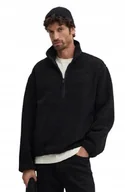 Bluzy męskie - CALVIN KLEIN CZARNA BLUZA MĘSKA Z POLARU Z PÓŁGOLFEM XL I1E - miniaturka - grafika 1