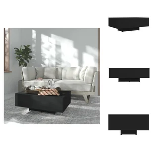 vidaXL Stolik kawowy czarny 85x55x31 cm materiał drewnopochodny - Stoliki kawowe - Ławy i stoliki kawowe - miniaturka - grafika 1
