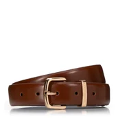 Paski - Damski pasek z subtelnym logo klasyczny brązowy - miniaturka - grafika 1