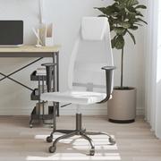 Fotele i krzesła biurowe - Krzesło biurowe, białe, siatka i sztuczna skóra  Lumarko! - miniaturka - grafika 1