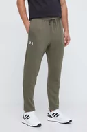 Spodnie męskie - Under Armour spodnie dresowe kolor zielony gładkie - miniaturka - grafika 1