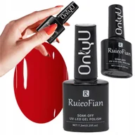 Lakiery do paznokci - OnlyU CZERWONY LAKIER DO PAZNOKCI HYBRYDOWY Z POLYSKIEM LAKIER UV RED /L003 - miniaturka - grafika 1