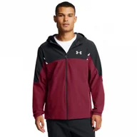 Kurtki męskie - Męska kurtka treningowa Under Armour Vanish Woven Utility Jacket - czerwona - UNDER ARMOUR - miniaturka - grafika 1