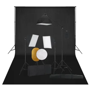 vidaXL Zestaw studyjny Zestaw studyjny z lampami softbox tłem i blendami 3067065 - Lampy studyjne - miniaturka - grafika 1