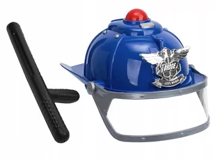 KASK + PAŁKA POLICJANTA Policjant Policja ZESTAW - Zabawy w naśladowanie dorosłych - miniaturka - grafika 1