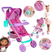 Domki dla lalek - WÓZEK DLA LALEK KOCI DOMEK GABI SPACERÓWKA Z DASZKIEM SKŁADANY LEKKI PARASOLKA - miniaturka - grafika 1