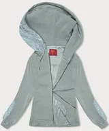 Bluzy damskie - Bluza w prążki damska miętowa (AMG-311) - LHD - miniaturka - grafika 1