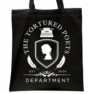 Torby i wózki na zakupy - Torba bawełniana czarna na zakupy Taylor Swift The Tortured Poets - miniaturka - grafika 1