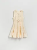 Sukienki i spódniczki dla dziewczynek - Reserved - Bawełniana sukienka - kremowy - miniaturka - grafika 1