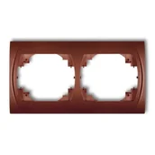 Klawisze i ramki - Ramka podwójna pozioma brązowy metalik 9LRH-2 LOGO KARLIK - miniaturka - grafika 1