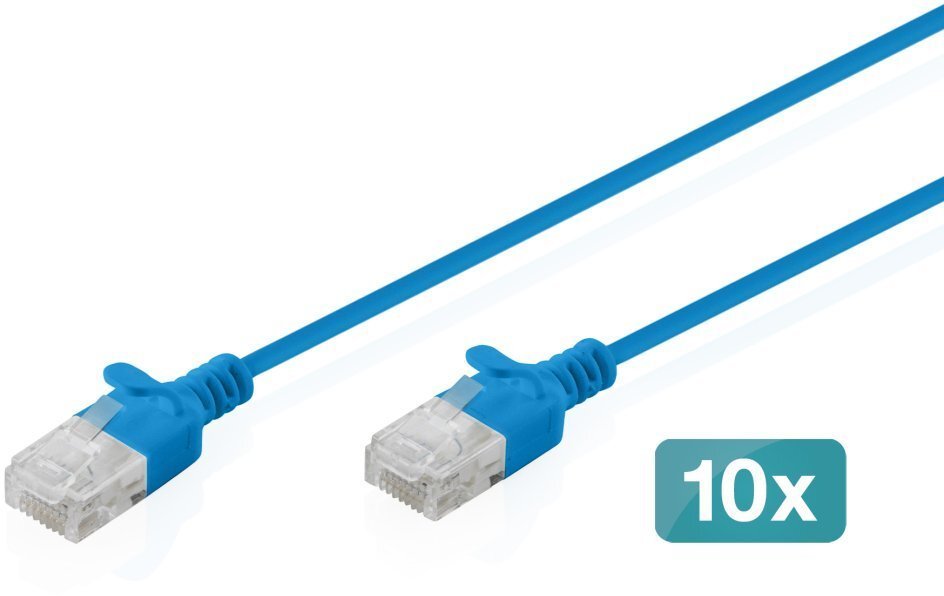 Digitus Patchcord Slim Cat.6 U/UTP LSZH 0.5m niebieski 10 szt. DK-1618-005S-B-10
