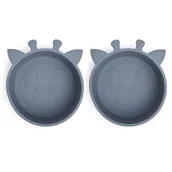 Miseczki i talerzyki dla dzieci - 2 Miseczki Silikonowe Giraf Bering Sea Nuuroo - miniaturka - grafika 1