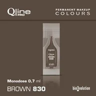 Pozostałe akcesoria kosmetyczne - Jednorazowy pigment do makijażu permanentnego brwi Bioevolution Brown 830 Qline Pro 0,7ml monodose - miniaturka - grafika 1