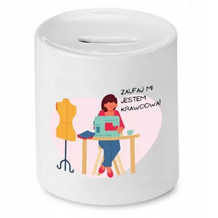 SKARBONKA DLA KRAWCOWEJ KRAWCA ZAUFAJ MI JESTEM z Nadrukiem ze Zdjęciem - Skarbonki - miniaturka - grafika 1