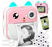 Aparaty natychmiastowe - Aparat Natychmiastowy Mini Drukarka Drukuś Dla Dzieci +10 Rolek Termicznych - miniaturka - grafika 1