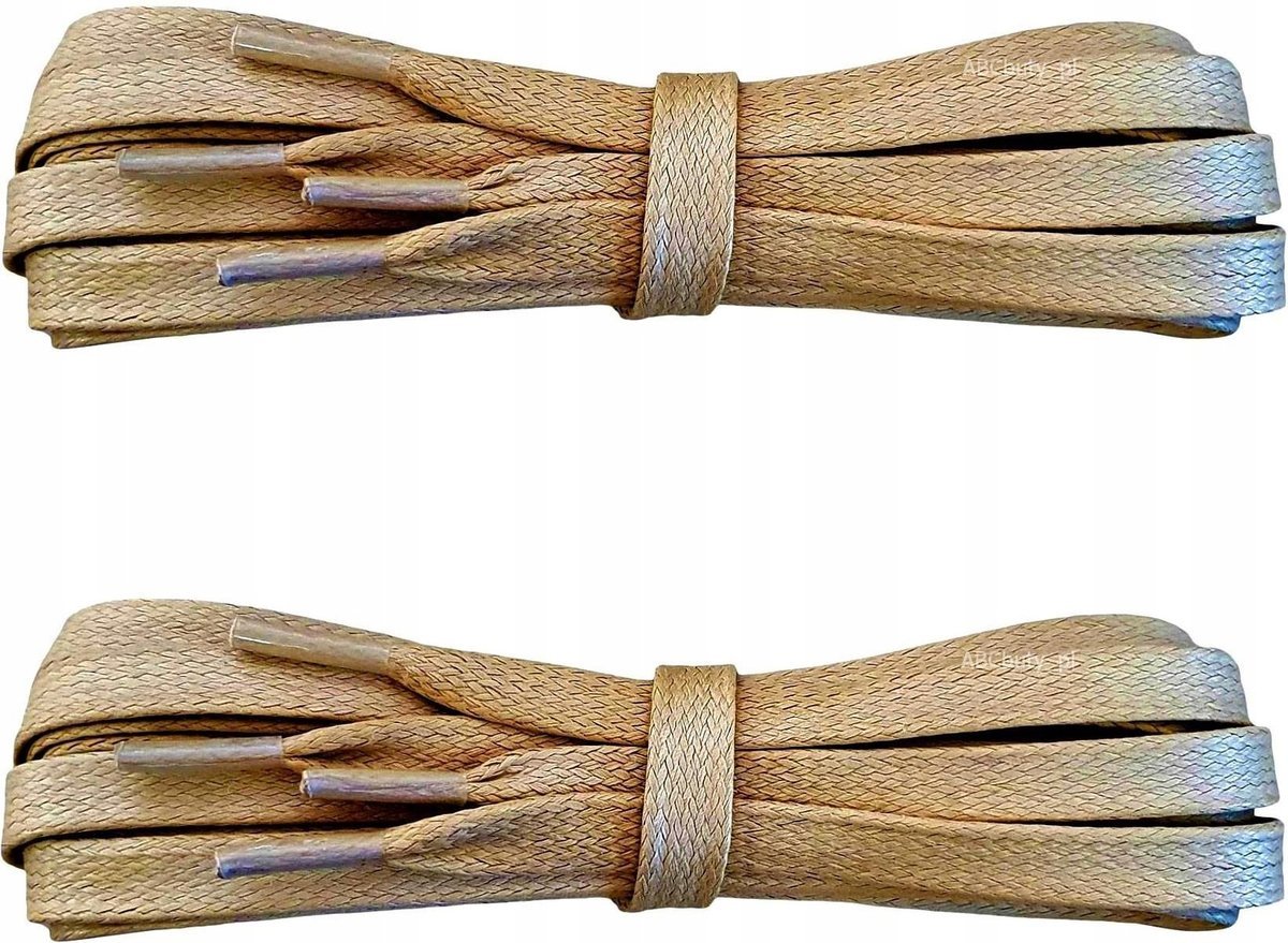 WOSKOWANE Płaskie Sznurówki BEŻOWE Sznurowadła 160 cm SZEROKIE 5 mm G14-04