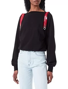 Love Moschino Bluza damska Comfort Fit Wide Collar z długim rękawem, czarny, 46 - Bluzy damskie - miniaturka - grafika 1