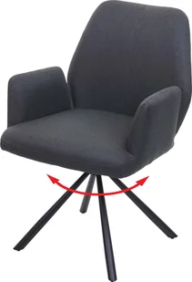 Krzesło do jadalni HWC-H71, krzesło kuchenne fotel krzesło obrotowe automatyczna pozycja tkanina/tkanina stal ~ ciemnoszary - Krzesła - miniaturka - grafika 1