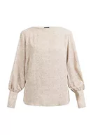 Bluzki damskie - baradello Bluzka damska 31224874-BA01, jasnobeżowa biała, M, jasnobeżowy, biały, M - miniaturka - grafika 1