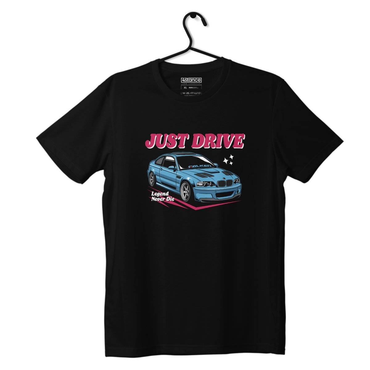 Czarny T-shirt koszulka BMW E46 Just Drive-XL