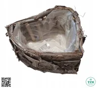 Donice - OSŁONKA DREWNIANA SERCE Z KORY NATURALNY SZARY - miniaturka - grafika 1