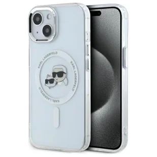 Karl Lagerfeld IML Metal Karl & Choupette Head MagSafe - Etui iPhone 15 (biały) - Etui i futerały do telefonów - miniaturka - grafika 1