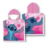 Okrycia kąpielowe dla dzieci - Ręcznik plażowy dziecięcy poncho 55x110 Lilo Stitch girl różowy - miniaturka - grafika 1