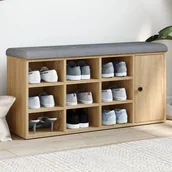 Szafki na buty - vidaXL Ławka na buty, dąb sonoma, 102x32x50cm, materiał drewnopochodny - miniaturka - grafika 1