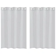 Zasłony - vidaXL Zasłony z zasłonami 2 pcs Jasny szary 140 x 140 cm Poliester - miniaturka - grafika 1