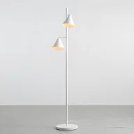 Oprawy, klosze i abażury - Stojąca lampa w kolorze białym Form z dwoma regulowanymi stożkowymi kloszami - miniaturka - grafika 1