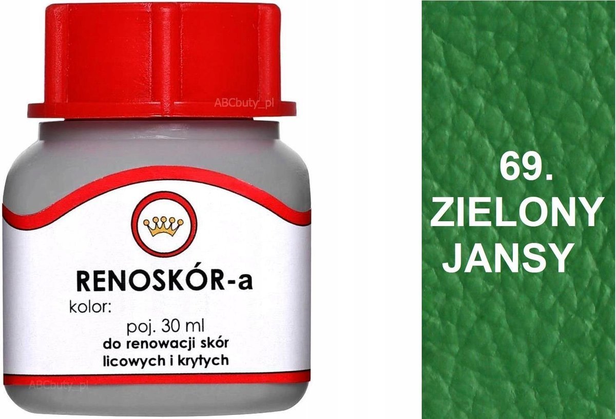 G10-01 ZIELONY JASNY 69 RENOSKÓR FARBA DO BUTÓW WILBRA DO SKÓRY LICO LAKIER