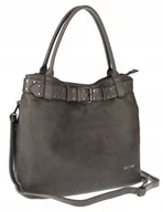 Torebki damskie - Torebka Damska Shopper worek modna duża torba A4 na Ramię 6866 Szara - miniaturka - grafika 1