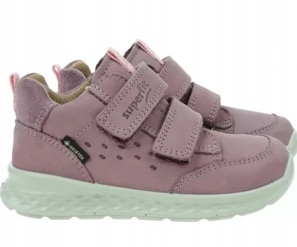 SUPERFIT BUTY DZIECIĘCE TRZEWIKI SKÓRZANE FIOLETOWE NA RZEPY 24 26MA