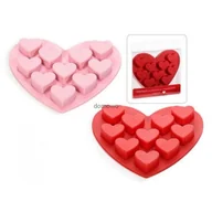 Formy do ciast - FOREMKA DO CZEKOLADEK LODU DESERÓW 10 serduszek - miniaturka - grafika 1