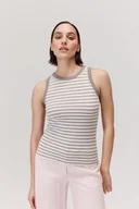 Koszulki i topy damskie - Top Neso pasy szare - miniaturka - grafika 1