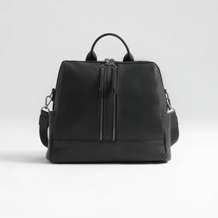 Plecak i torba dla mamy 2w1 JOISSY MINI black z okuciem w kolorze gun metal 2.0 - Torby i organizery dla mam - miniaturka - grafika 1