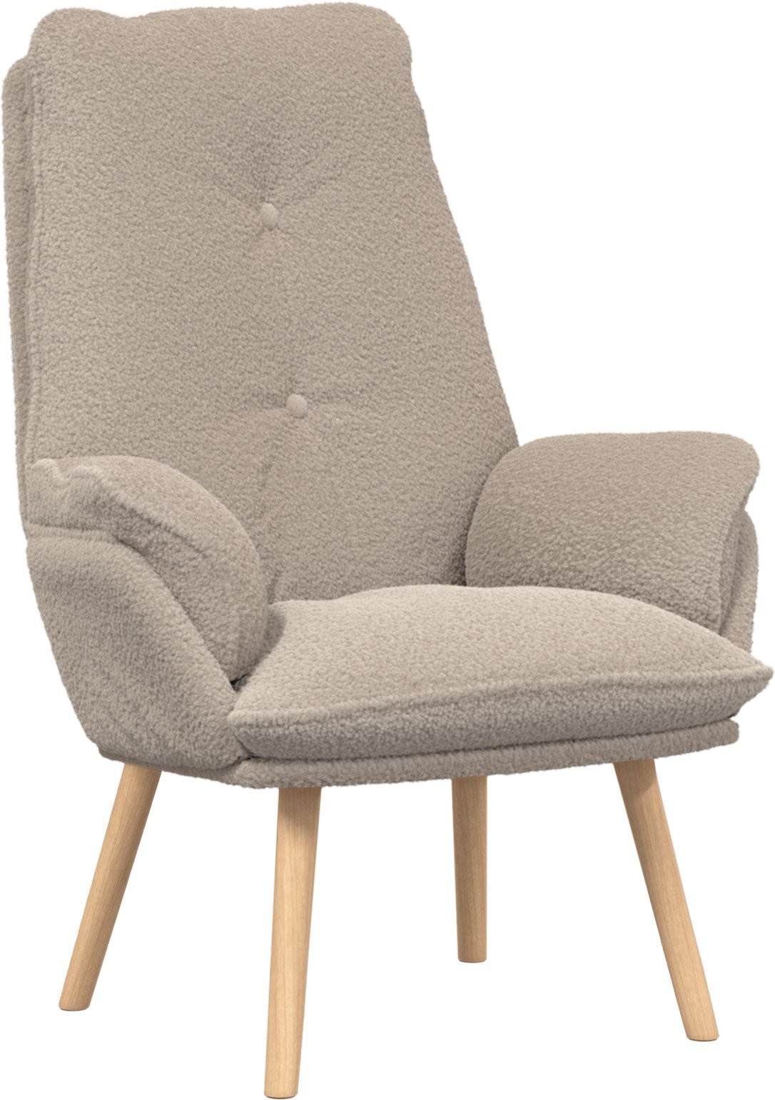 Relaksujący Fotel Jasnoszary Puszysty Materiał Przypominający Wełnę