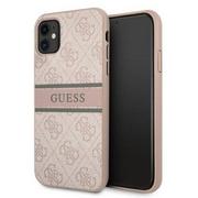 Etui i futerały do telefonów - Guess nakładka do iPhone 11 GUHCN614GDPI różowa hard case 4G Stripe 8_2274745 - miniaturka - grafika 1