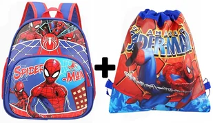 Plecak do przedszkola szkoły szkolny SPIDERMAN dla chłopca + WOREK na buty - Plecaki szkolne i tornistry - miniaturka - grafika 1