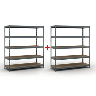 B2B Partner Regał półkowy 1800x1600x600 mm, nośność 350 kg 1+1 GRATIS 540045 - Regały biurowe - miniaturka - grafika 1