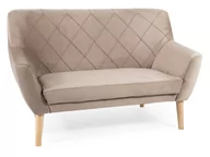 Sofy i kanapy - Sofa welurowa do salonu KIER 2 VELVET ciemno beżowa/buk SIGNAL - miniaturka - grafika 1