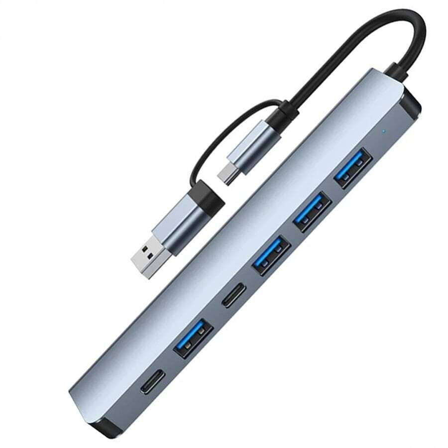 Czytnik HUB 7in1 adapter USB/TYPE C