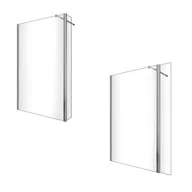 Ścianki i drzwi prysznicowe - Ścianka prysznicowa Walk-in z ruchomym skrzydłem przeciwbryzgowym, szkło hartowane 8 mm, wysokość 200 cm, 90 cm panel + 40 cm skrzydło - miniaturka - grafika 1