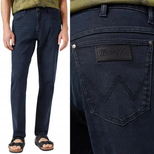 Wrangler RIVER Cloudy Skies KLASYCZNE LEKKO ZWĘŻANE GRANATOWY DżINS W34 L34 - Spodnie męskie - miniaturka - grafika 1