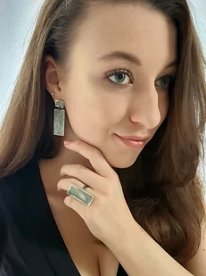 Skalne prostokąty II - kolczyki srebrne - Kolczyki - miniaturka - grafika 1