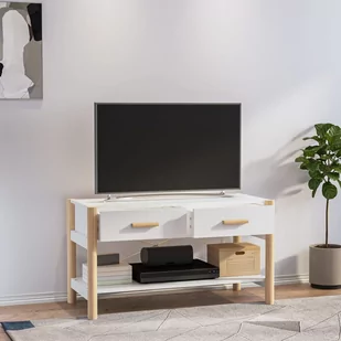 Lumarko Szafka pod TV, biała, 82x38x45 cm, materiał drewnopochodny - Szafki RTV - miniaturka - grafika 4